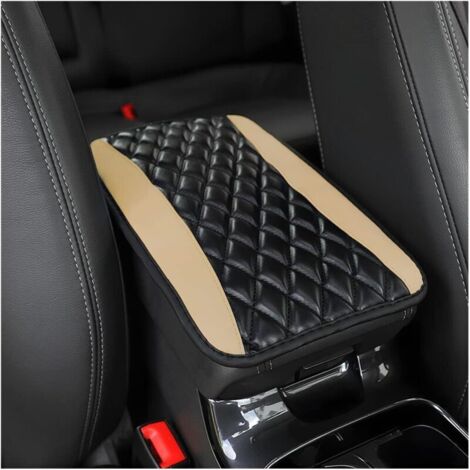 Coussin Pour Accoudoir De Voiture, Coussin D'accoudoir de Voiture en Cuir, Protecteur Couverture de Boîte Siège D'accoudoir de Voitures Imperméable, Accessoires Voitures(Beige) (1/5)