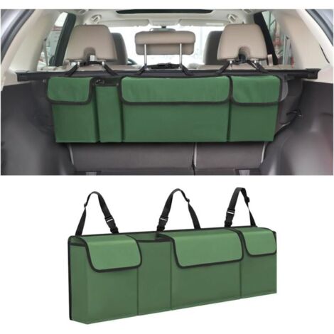 Organiseur de coffre de voiture, organiseur à suspendre pour siège arrière pour VUS, camion, monospace, imperméable, sac de rangement pliable avec 4 poches, accessoires d'intérieur de voiture (1/5)