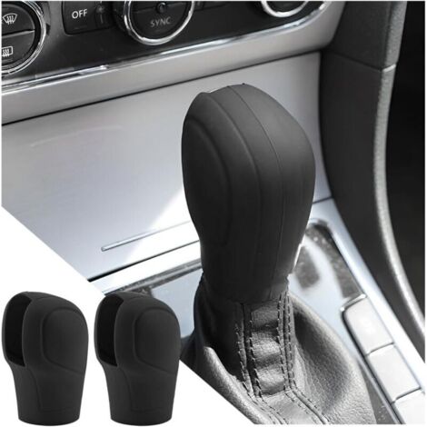 2 Pièces Couvercle Universel en Silicone Pommeau Levier Vitesse Coque Silicone Pommeau Levier Vitesse Voiture (Noir) 8x4.5cm (1/5)