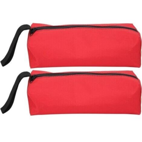 Lot de 2 petites pochettes à outils, 25 X 8,5 X 7 cm pochette de rangement portable multifonctionnelle en polyester 600D avec sangle de suspension et fermeture à glissière (rouge) (1/5)