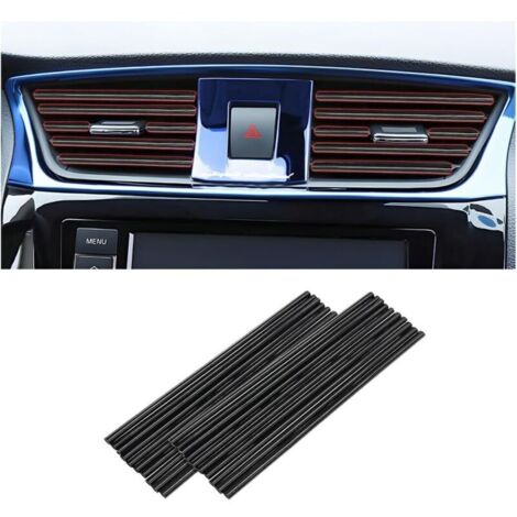 20 PCS Bande Décorative pour Climatiseur de Voiture, Accessoires intérieurs de voiture, Multicolore Bande décorative pour la plupart des bouches d'aération (Noir) (1/5)