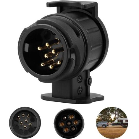 Adaptateur Prise remorque 13 vers 7 Broches Adapter für PKW und 12V Wasserdicht Adapter Anhänger 13 Auf 7 für Anhängerkupplung, Adapter für Pkw, Kfz und LKW (1/5)