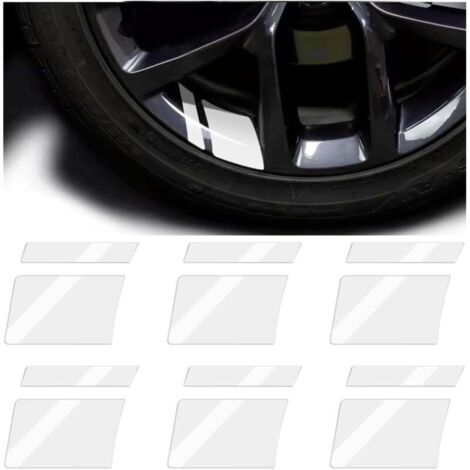6 Pièces Autocollant Pour Jantes Voiture, Autocollants Réfléchissants Stickers Jantes Voiture, Adhésif Autocollants Jantes Voiture Sticker, Auto Accessoires Décoratifs Universels(Blanc) (1/5)