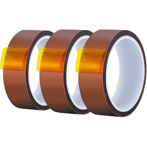 3 rouleaux de ruban adhésif haute température, 30 mm x 50 m, ruban de sublimation pour presse à chaud, ruban de transfert thermique sans résidus. (3 cm x 50 m, 3 pièces) (1/5)