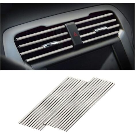 20 PCS Bande Décorative pour Climatiseur de Voiture, Accessoires intérieurs de voiture, Multicolore Bande décorative pour la plupart des bouches d'aération (Argent Glacé) (1/5)