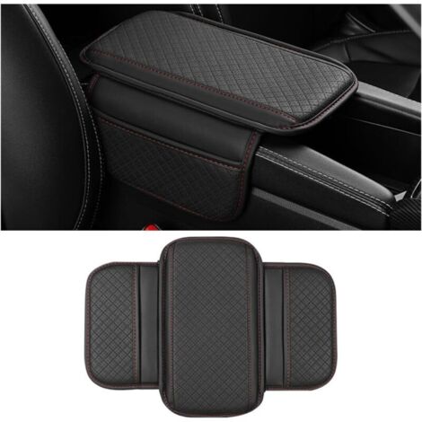 Housse Console Centrale Voiture, Accoudoir Voiture Universel Coussin, Coussin De Console Centrale De Automobile, Housse Pour Accoudoir Central Pour Plupart Des Véhicules(Noir Rouge Ligne)