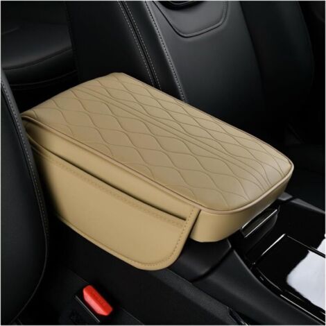 Coussin D'accoudoir Voiture En Mousse à Mémoire De Forme, Couverture Console Centrale Voiture Accessoires Automobiles, Boîte Cuir Accoudoir Accessoires Pour Les Véhicules(Beige) (1/5)