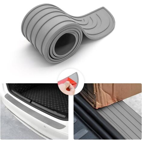Protection Pare Choc Voiture, Protecteur Porte Coffre en Caoutchouc, Résistant Aux Rayures et Antidérapant, Convient à la Plupart des Accessoires Extérieurs de Voiture (Gris/90x7CM) (1/5)