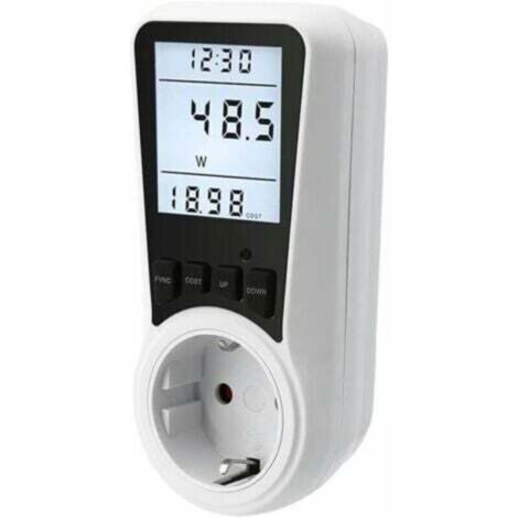 Compteur électrique pour prise de courant, compteur de coût énergétique, compteur de courant, prise de courant, compteur électrique avec écran LCD, 3680 W MAX/16 A (1/5)