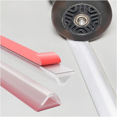 Barre de seuil de Douche autocollante - 350 cm - en Silicone Flexible - Étanche - Design adapté aux fauteuils roulants - Installation Rapide - Facile à découper (1/5)