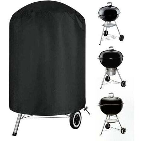 Housse de barbecue à charbon de bois, housse de fumoir extérieure imperméable et robuste, housse de gril ronde, convient à la plupart des grils à charbon de bois - 27,5 x 27,5 pouces (1/4)