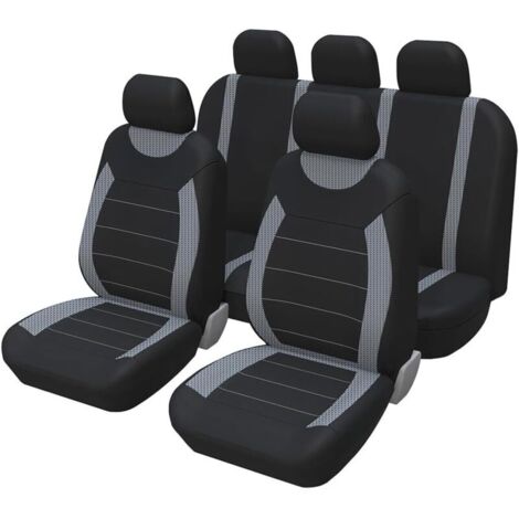 5 Pièces Universel Set Complet Housses De Siège Voiture, Housses Siège Avant Et Arrière Voiture Universelles, Auto Couvre Sieges Accessoires Interieur, pour avec Presque Toutes Voitures (1/5)