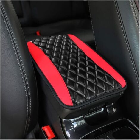 Coussin Pour Accoudoir De Voiture, Coussin D'accoudoir de Voiture en Cuir, Protecteur Couverture de Boîte Siège D'accoudoir de Voitures Imperméable, Accessoires Voitures(Rouge) (1/5)