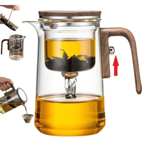 théière en verre magique avec infuseur, théière Enchanti de 720 ml, théière magnétique transparente, théière de contrôle de la presse infuseurs pour le thé lâche, café, thé de l'après-midi (1/5)
