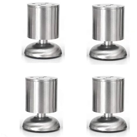Lot De 4 Pieds De Meuble Réglables En Acier Inoxydable 8 Cm (1/5)