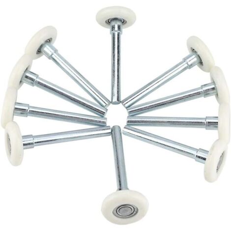 Roulettes de Porte de Garage Lot de 10 roulettes de rechange en nylon pour porte de garage avec tige de 5,1 cm Roulette Porte Coulissante Douche (1/5)