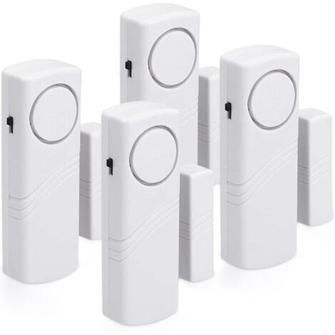 Alarme sans fil anti-intrusion pour porte et fenêtre – Lot de 4 – 100 dB – Installation facile avec bandes adhésives – Sécurise votre maison (1/5)