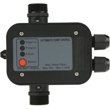 Contrôleur de pression pour pompe à eau 10 bar – Pressostat 220V sans câble – Protection contre manque d'eau – IP65 (1/5)