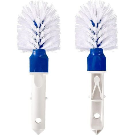 Lot de 2 brosses d'angle pour piscine - Étape de piscine et tête de brosse d'angle pour nettoyage de piscine avec clips faciles pour piscine hors-sol et enterrée, bain à remous, spa, sol de salle de b (1/5)