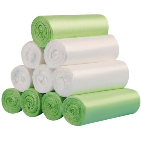 Lot de 200 sacs poubelle biodégradables 10L – Compostables en amidon de maïs – Résistants aux fuites et aux odeurs – 45 x 50 cm