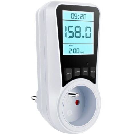 Wattmètre Prise Compteur d'Énergie, Consommation d'Énergie avec 7 Modes Surveillance, Écran LCD Rétroéclairé, Prise Consommation Electrique pour Économie d'Energie, Surcharges de Protection, 3680W MAX (1/5)