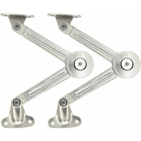 Lot de 2 compas à système d’amortissement pour abattants de portes relevables de placard de cuisine (1/5)