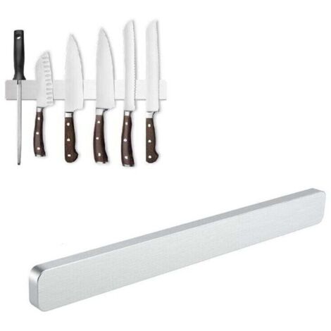 Porte-couteaux aimanté mural 40 cm – Acier inoxydable 304 – Installation facile avec vis – Pour couteaux, ciseaux et outils métalliques (1/5)
