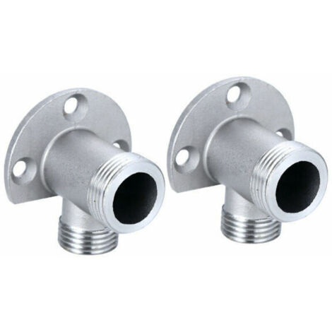 Kit d'installation 2pcs pour robinet apparent – Cuivre chromé – Filetage 1/2 NPT x G 3/4 – Adaptateurs inclus pour montage mural (1/5)