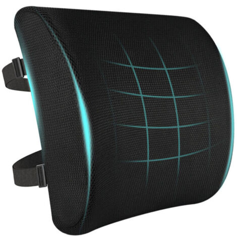 Coussin De Soutien Lombaire, Support Ergonomique Maintien du Dos en Mousse À Mémoire De Forme, Corrige La Posture, pour Voiture Bureau Chaise Fauteuil, Housse Lavable (Noir) (1/5)