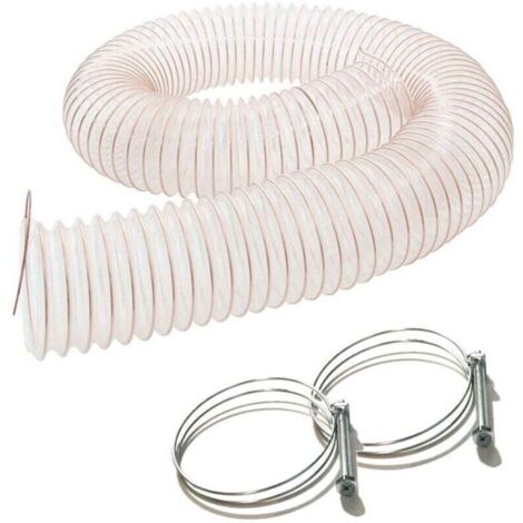 Diamwood Tuyau Flexible Aspiration de Poussières et Copeaux en PU Acier Cuivré - 2,5M - D.100mm - Épaisseur 0,4mm - Antistatique - Inclut 2 Colliers de Serrage (1/4)