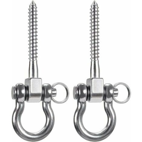 2 pièces 900KG capacité 304 crochets de plafond robustes en acier inoxydable, crochets de balançoire, crochets de suspension avec vis pour chaise suspendue de yoga en bois sac de boxe hamac fauteuil r (1/5)