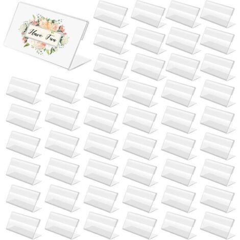 48 Pièces Porte Étiquettes de Prix, Support d'affichage de Prix en Acrylique Transparent Supports d'Étiquettes pour Boulangeries Épiceries Bureau(6 4cm) (1/5)