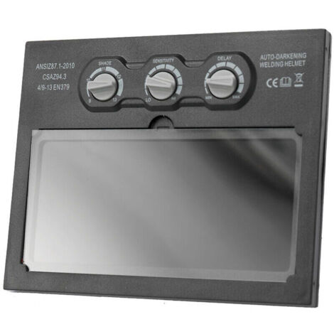 Masque de soudage à assombrissement automatique solaire – Protection UV/IR DIN 15 – Temps de commutation 1/10000s – Zone de visualisation 92,5x42,5mm (1/5)
