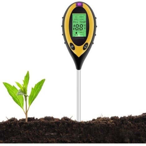 Testeur de Sol, 4 en 1 Soil Tester PH-mètre, lumière du Soleil, température, hygromètre pour Jardin Ferme Pelouse Intérieur en Plein Air Plante Fleur- (1/5)