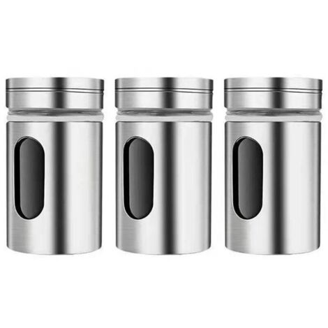 Lot de 12 pots à épices en acier inoxydable avec couvercle pivotant – 8 x 5 cm – Étanchéité pour conservation optimale des arômes (1/5)