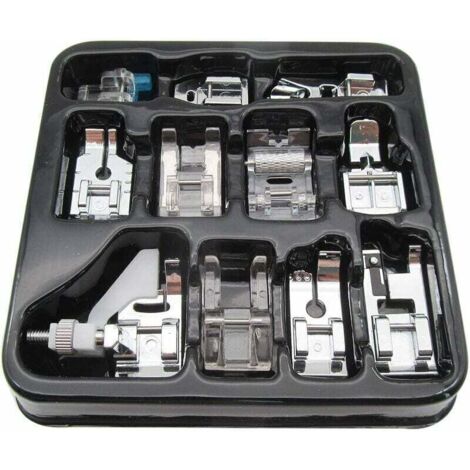 11 pièces pied-de-biche Kit de Machine à coudre ménage bricolage pièces de rechange accessoires adapté pour Machine à coudre Brother Singer Janome (1/5)