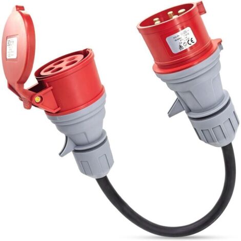 5 Broches Adaptateur CEE 16A vers 32A 380V/400V 16A Femelle Prise a 32A mâle Prise 5PIN CEE Adapter pour EV Voiture, Atelier