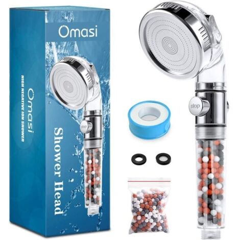 Pommeau Douche Haute Pression Pomme de Douche Anti Calcaire Filtrant,Douchette Économie d'Eau Universelle de Massage 3 Modes De Douche Convient à Salle De Bain (1/5)