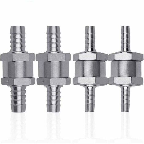 4 Pcs Clapet Anti-retour Gasoil en Alliage d'aluminium, 6/8/10/12mm Clapet de Carburant avec Flèche pour Essence Diesel Voiture Bateau Moto (1/5)