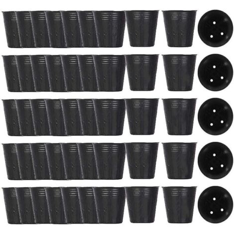 500Pcs Pot De Pépinière En Plastique Contenant De Propagation De Plantes 8Cmx8Cm (1/5)