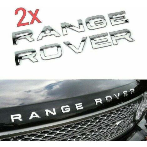 Chrome Range Rover Front Grill Bonnet Badge Emblem Bonnet And Back Boot Lettering Badge (pack Of 2) (1/5)