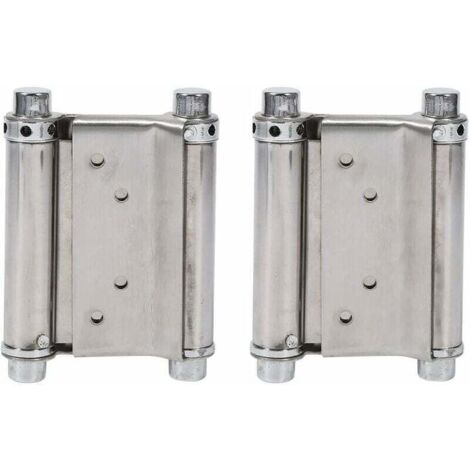 2Pcs Charnières À Ressort Double Action en Acier Inox Charnières de Porte de Saloon Gond Porte Battante, Capacité de Charge Jusqu'à 15 Kg (1/5)