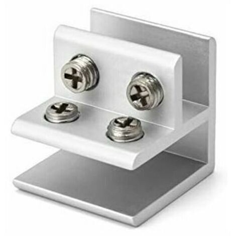 Colliers support pince à verre à 90 degrés , supports de serrage réglables pour étagère de 8 à 12 mm d'épaisseur 4PCS - (1/5)