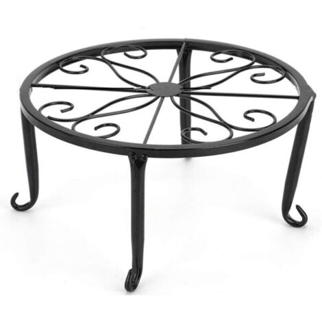 Support en métal pour plantes en fer forgé 22,9 cm – Résistant à la rouille – Design esthétique pour circulation d'air et drainage (1/5)