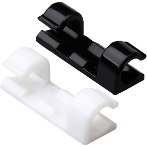 Lot de 40 clips adhésifs pour câbles – Rangement efficace des fils électriques – Autocollants pour TV, chargeur, voiture, bureau (1/5)