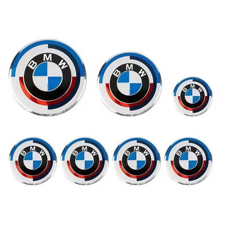Applicable au logo BMW Série 7, au logo avant et arrière en édition limitée exclusive du 50e anniversaire, au logo du volant et à l'enjoliveur (1/2)