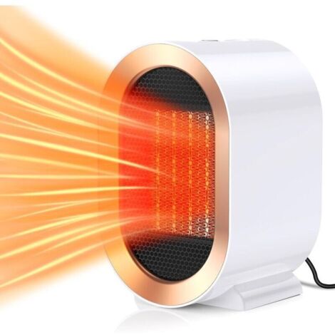 Chauffage Soufflant 1200W, Chauffage électrique avec 2 modes, Portable PTC en céramique 3S chauffage rapide Silencieux, Chauffage Personnel pour Bureau à Domicile, blanc (1/5)