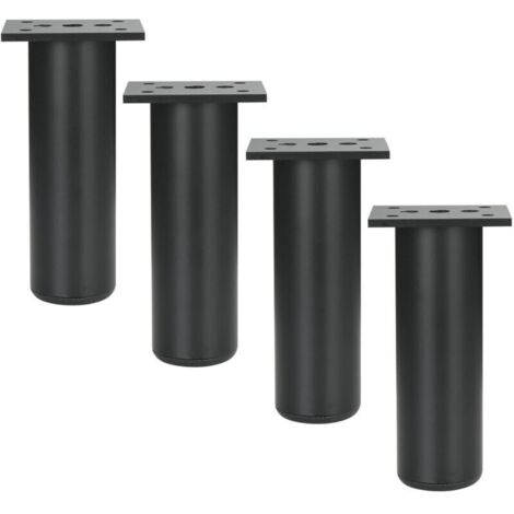 4 Pcs Pieds de Meubles en Alliage d'aluminium Pieds d'armoire Cuisine Canapé Table en Métal Hauteur 120mm Noir (1/4)