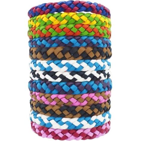 12Pcs Bracelet Anti Moustique Enfant Adulte, Ultrasons Anti-Moustiques Wristband, À Base D'huile Végétale Pure Naturelle, Très Approprié pour Les Activités en Plein Air Les Enfants (A) (1/5)