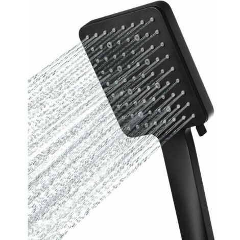 Pommeau de douche carré haute pression 6 modes – Commande à une main – Plaque nacrée résistante aux rayures – Buses anti-calcaire (1/5)